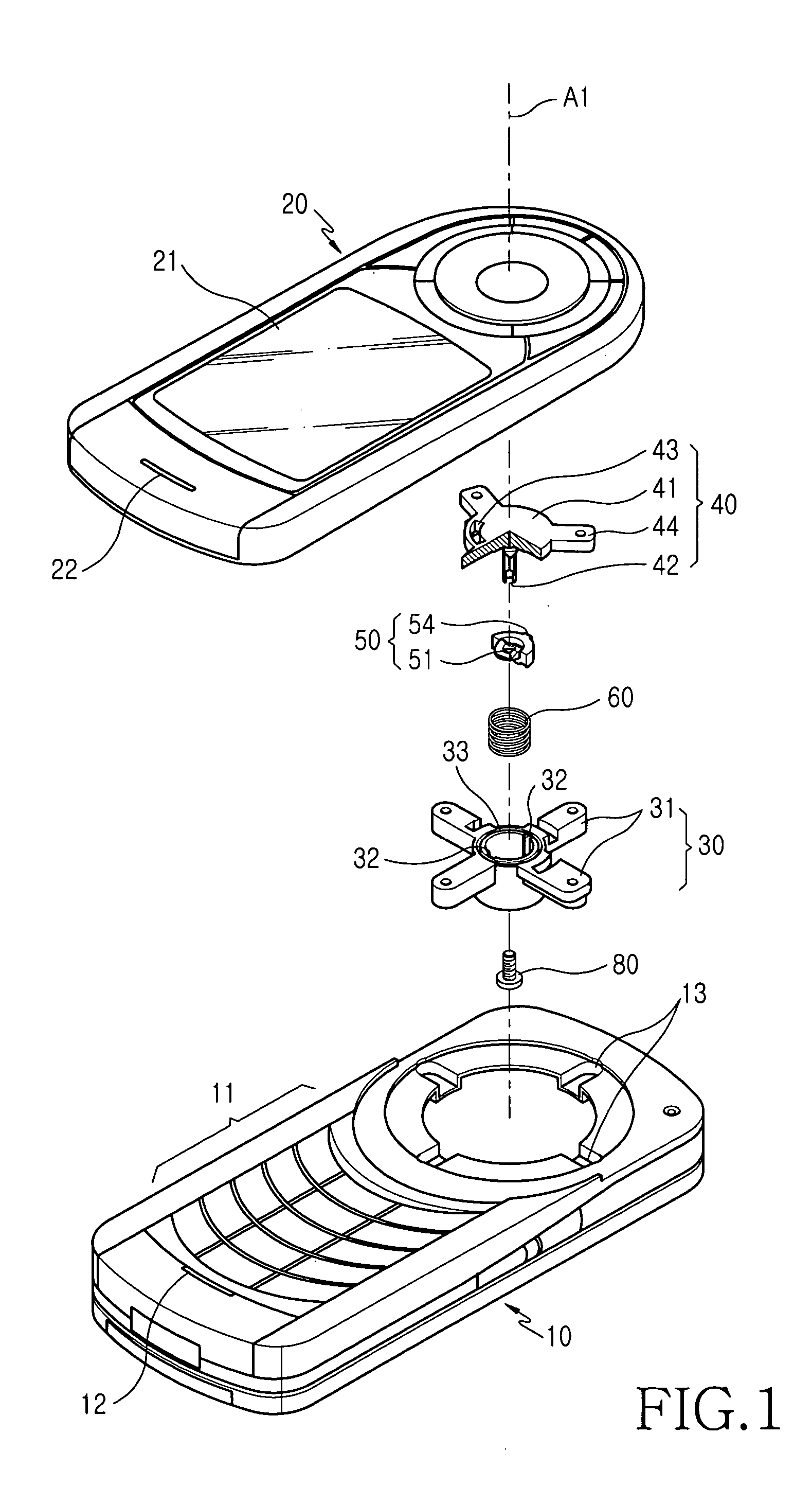 Swing hinge device of portable terminal