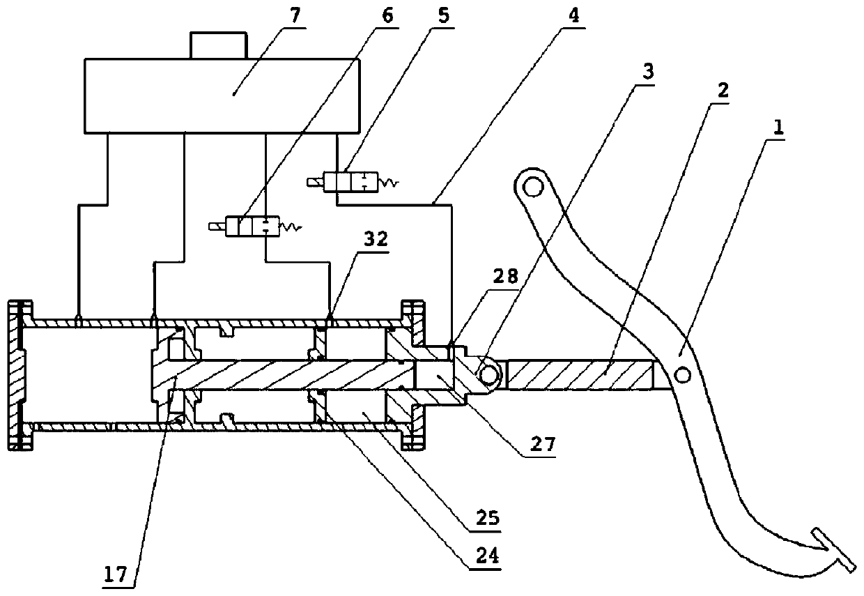 Integrated pedal feeling simulator with failure protection function