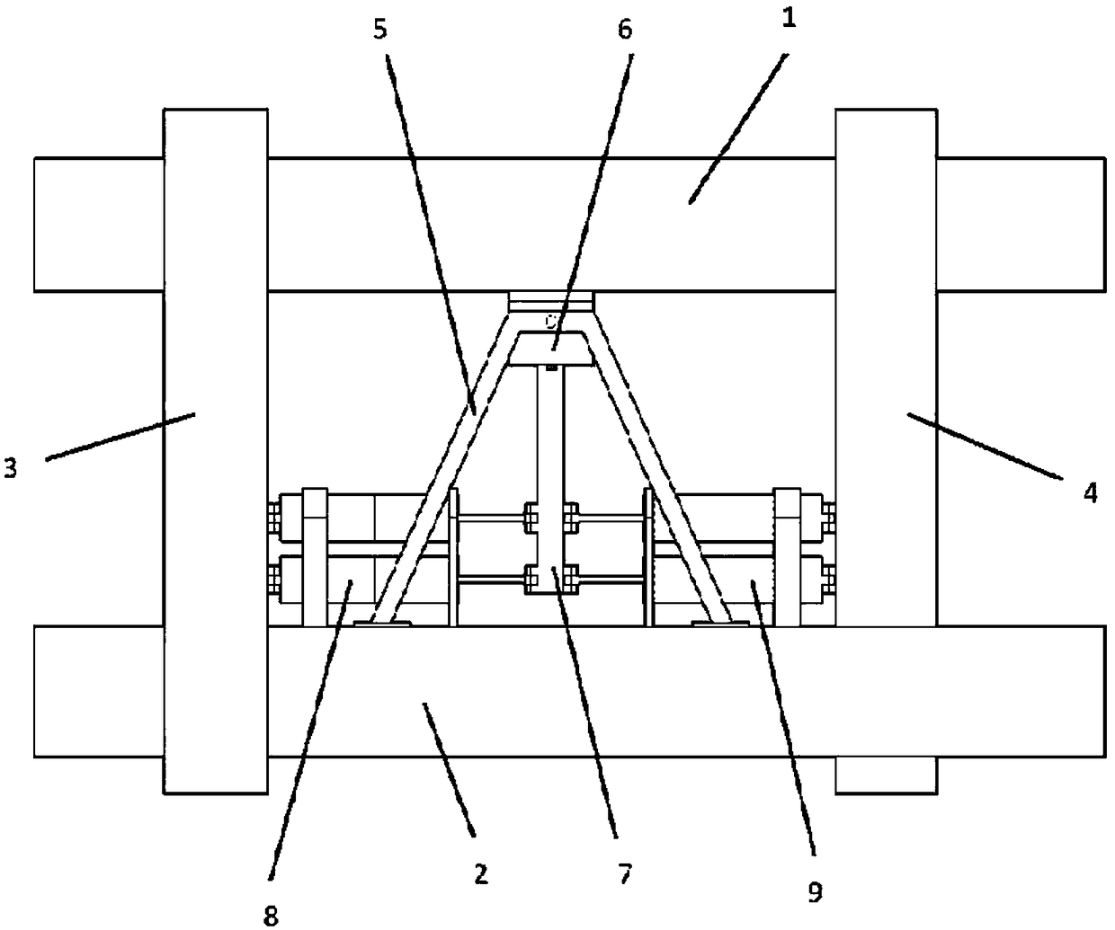 Damping mechanism of upper and lower beam connection