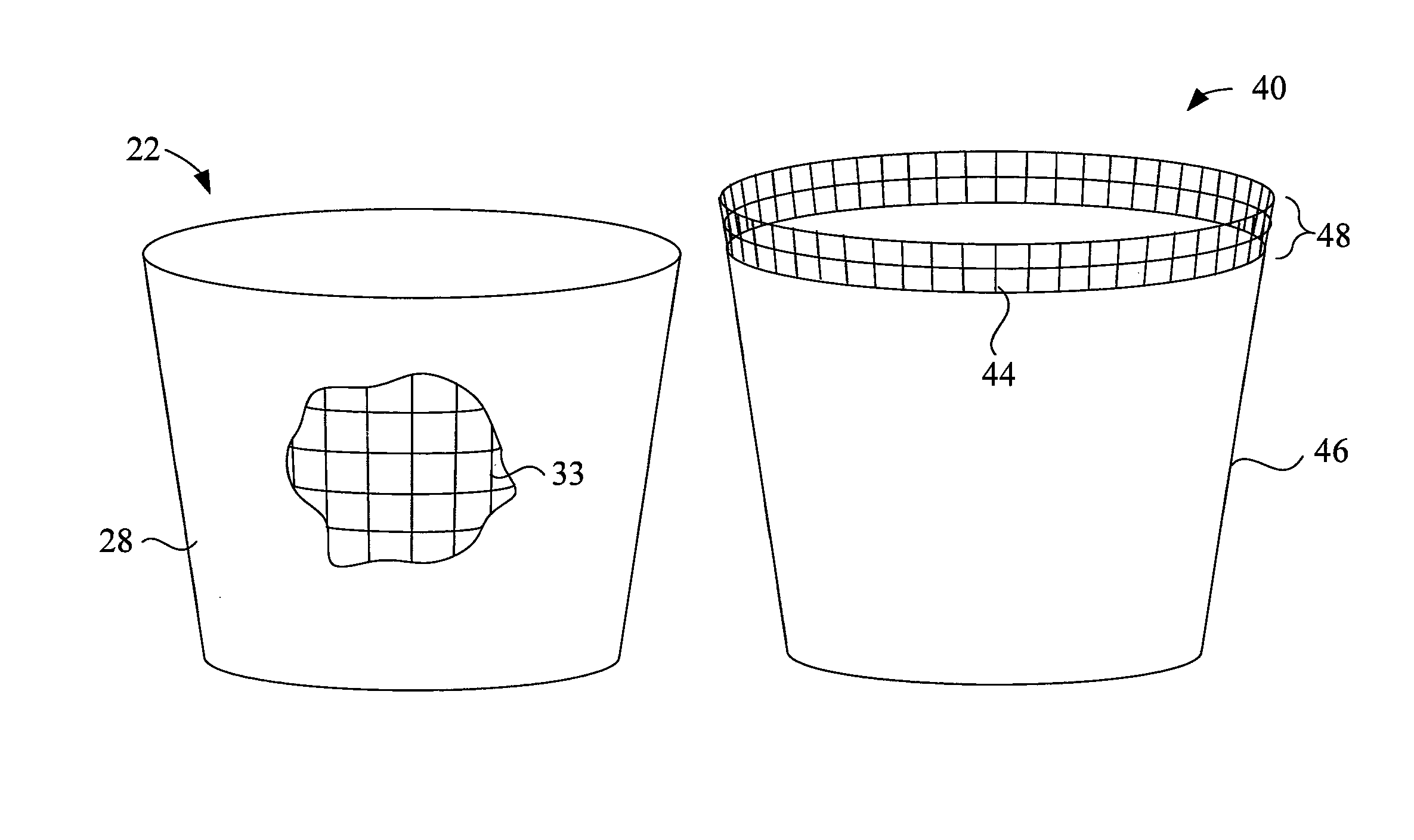 Planting pots with wire mesh and biodegradable material