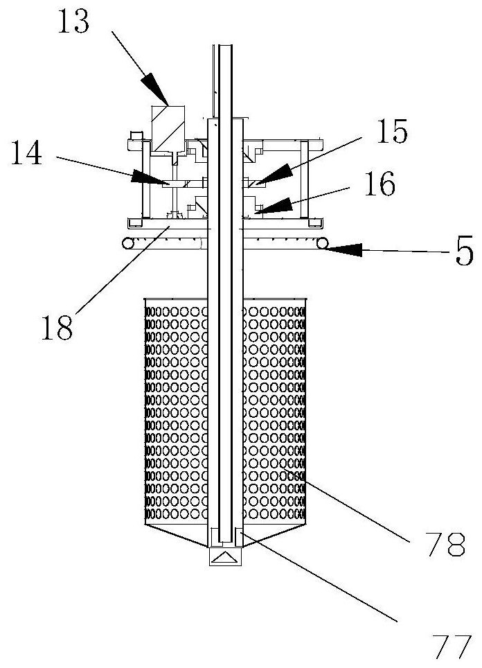 Pool type water treatment device and system with rotary filter element and external liquid pump