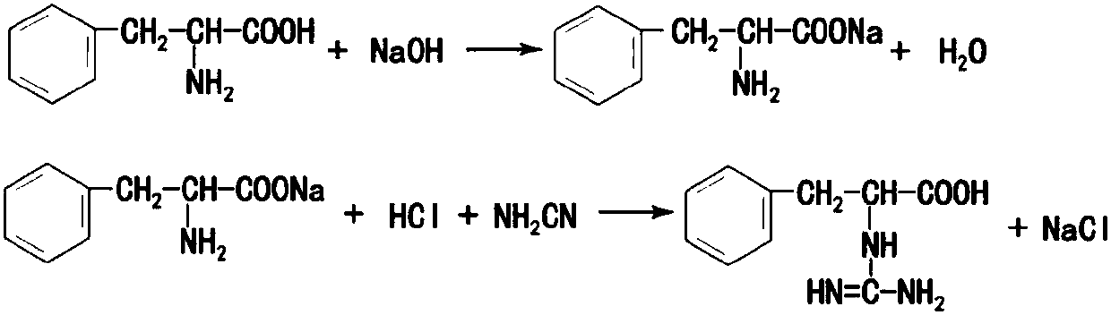 Preparation method of 2-guanidino phenylpropionic acid