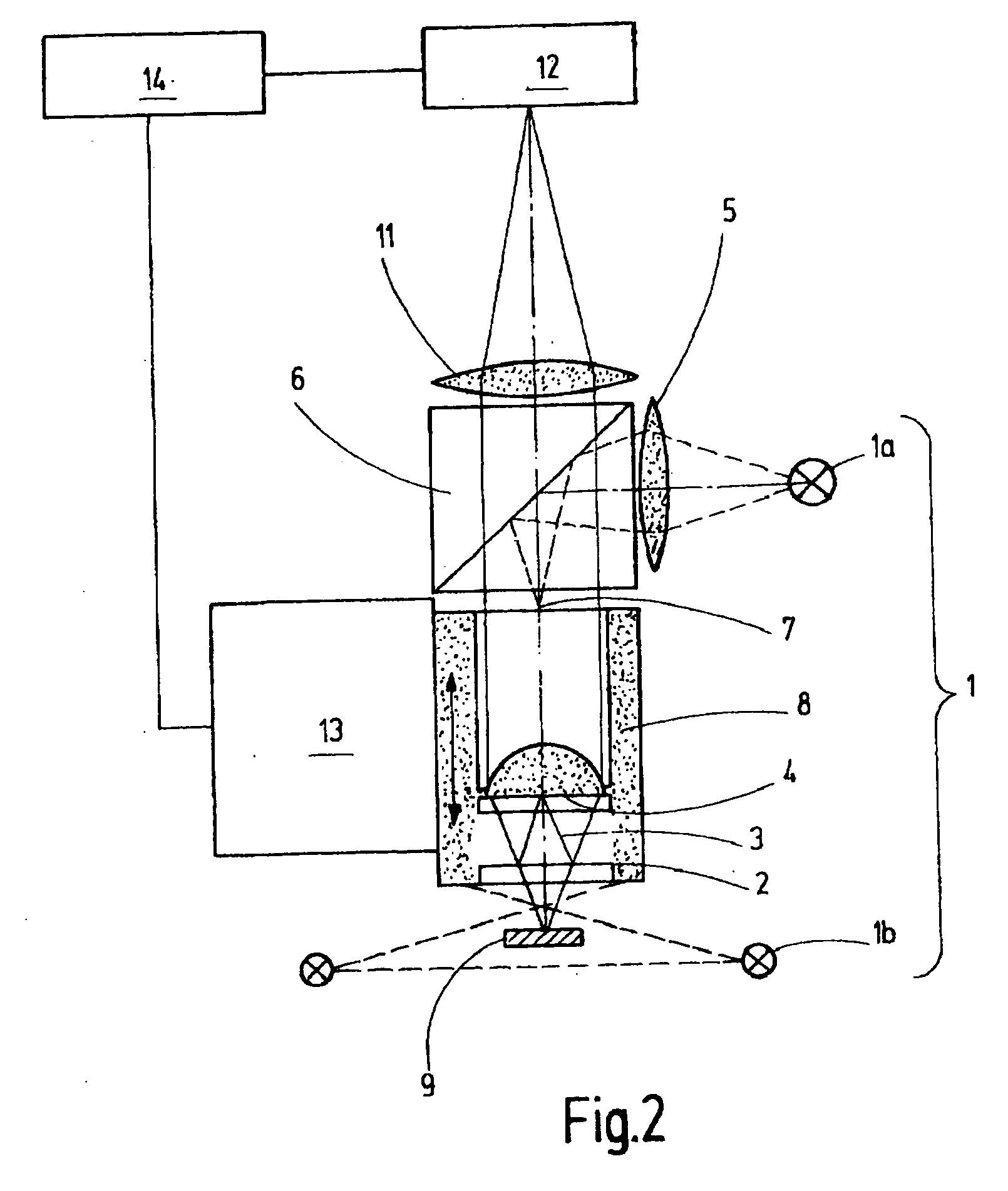 Apparatus and method for a combined interferometric and image based geometric determination, particularly in the microsystem technology