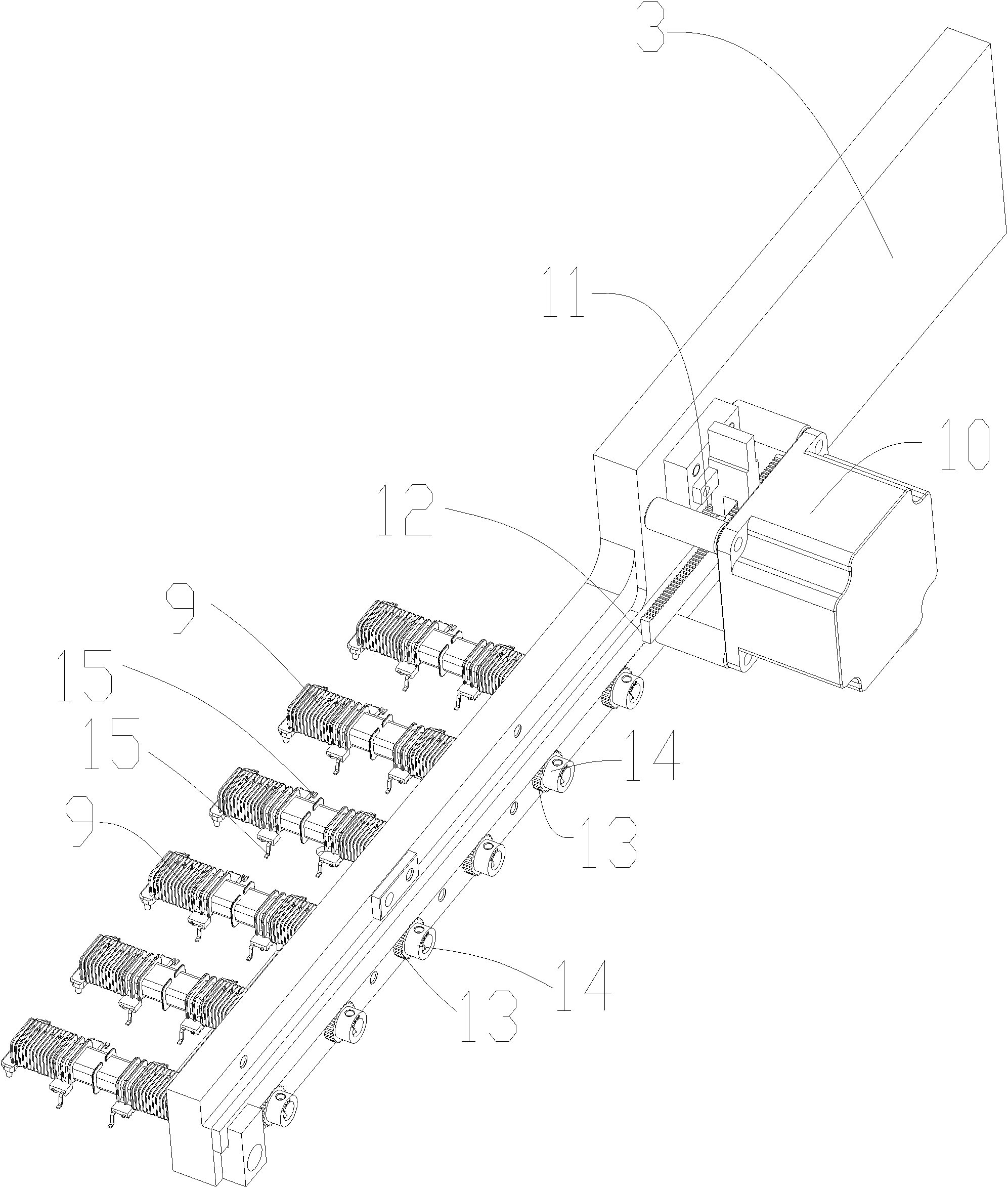 Foreign material blowing structure on automatic soldering device