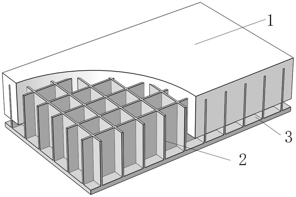 Square honeycomb composite underwater sound absorption structure with built-in air layer