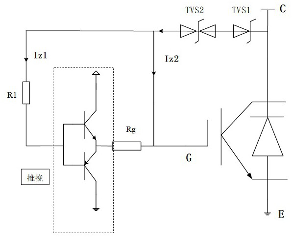 Active clamping circuit of IGBT