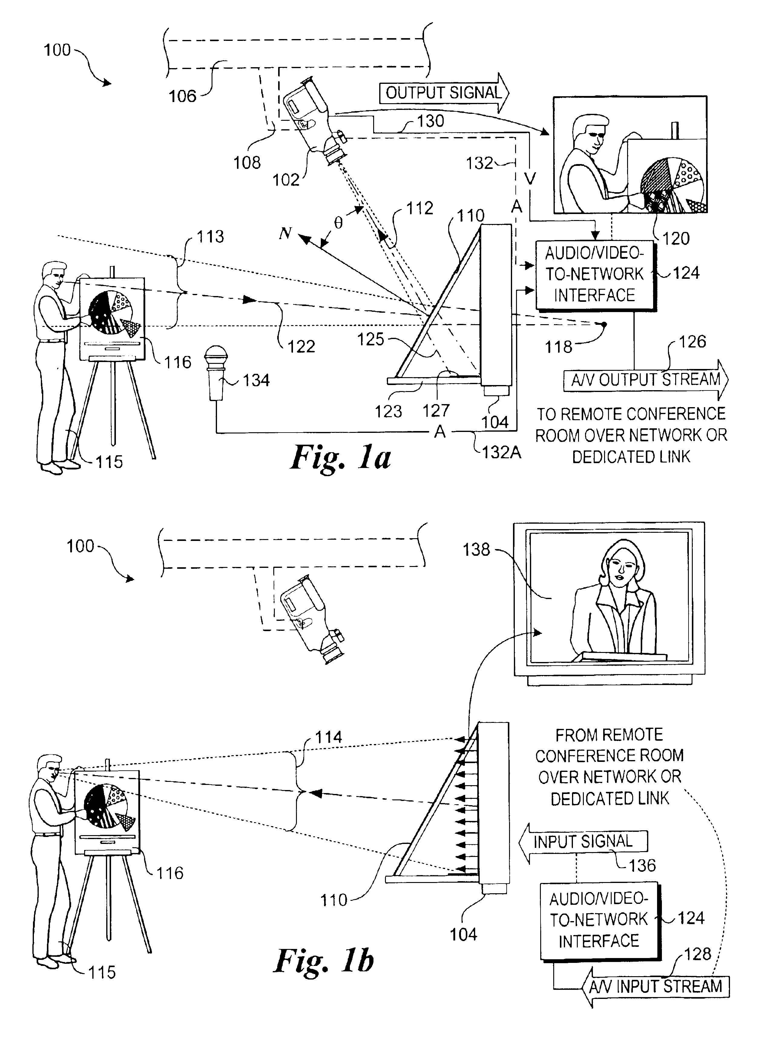 Apparatus, system and method for enabling eye-to-eye contact in video conferences