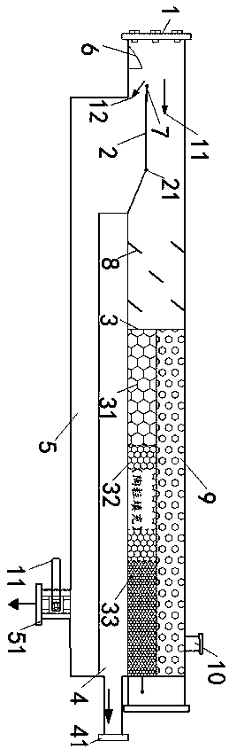 Flow distribution slow release rainwater flow discarding device