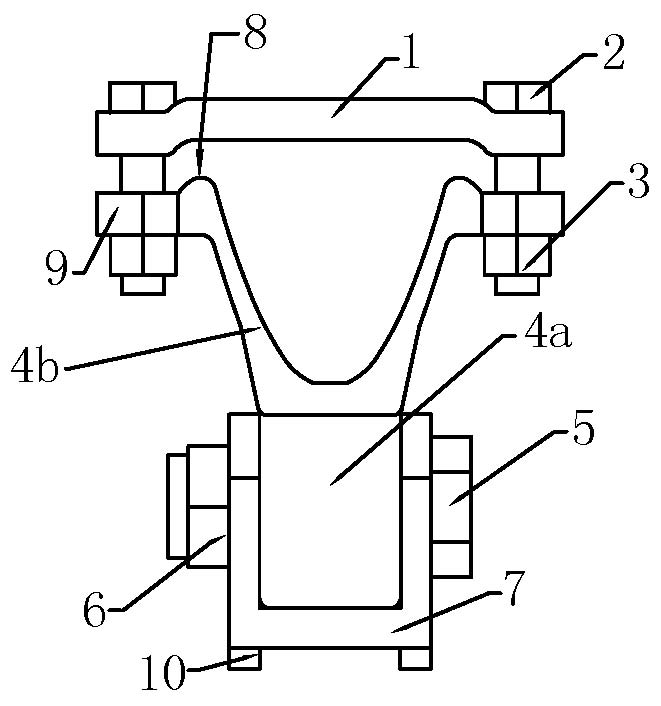 Movable clamping seat for connecting U-shaped steel bracket with individual hydraulic prop