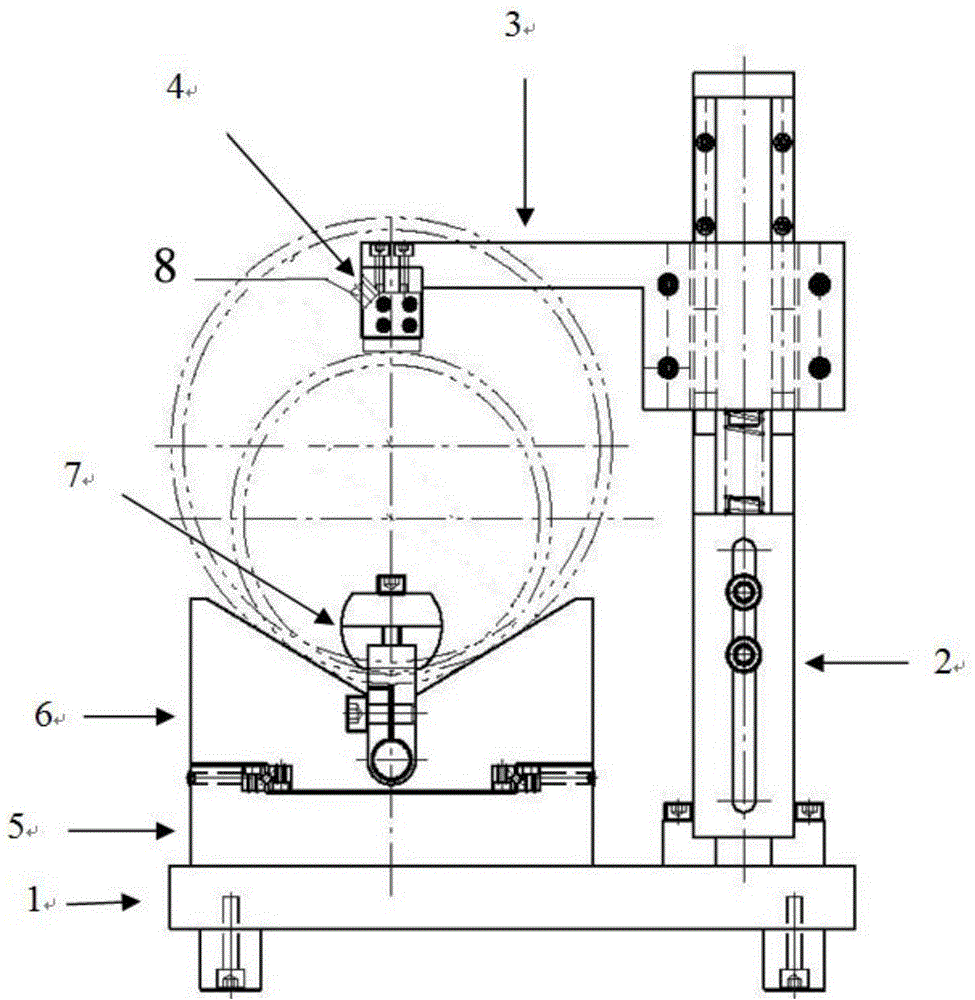 Device for grinding ultrasonic wave guide probe