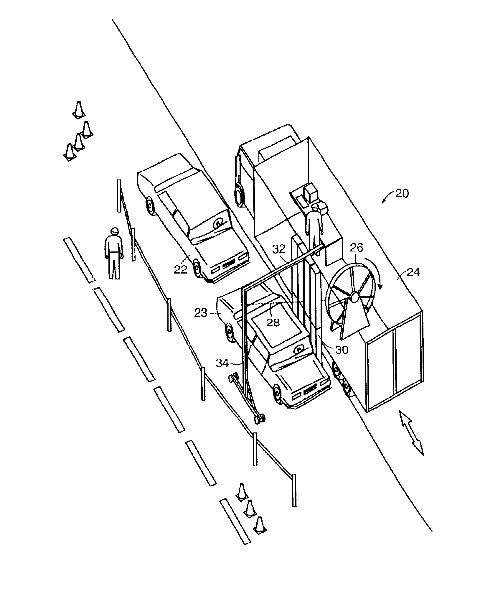 Mobile x-ray inspection system for large objects