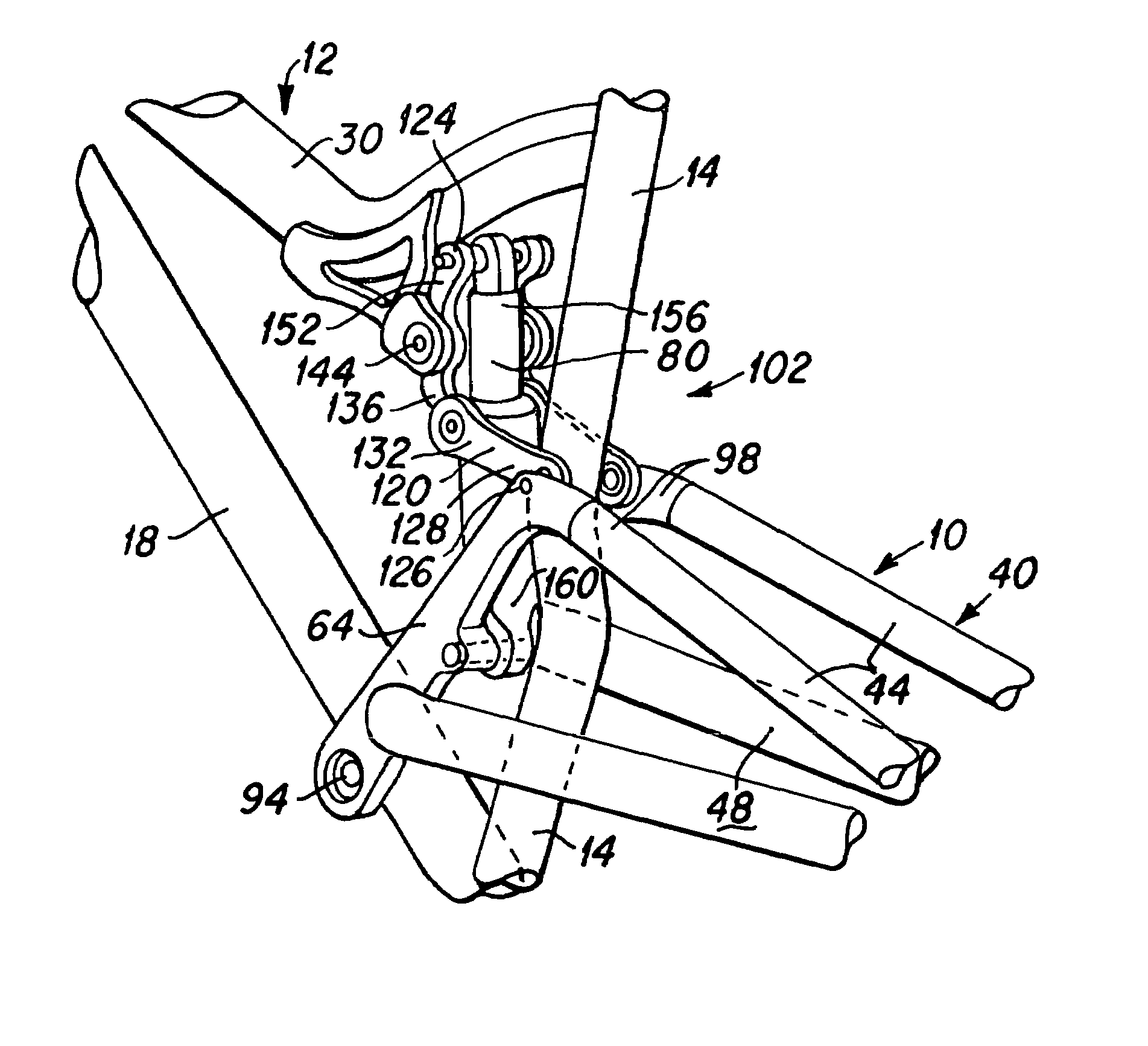 Bicycle rear wheel suspension system with controlled variable shock rate
