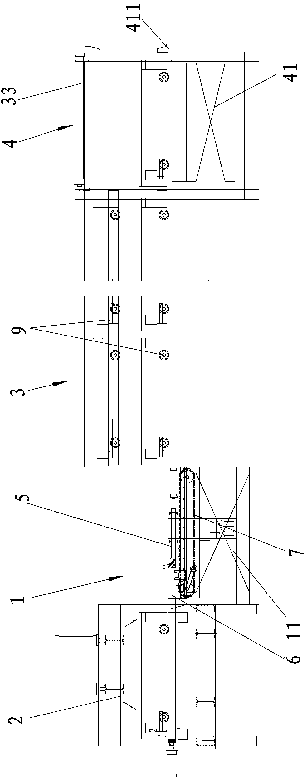 Board combining machine provided with combined board fastening piece lifting returning mechanism