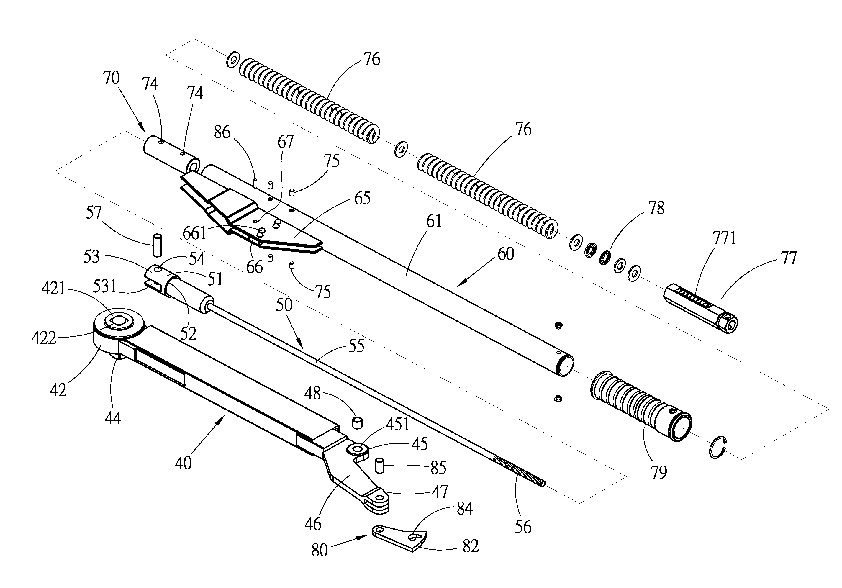 Collapsible torque wrench