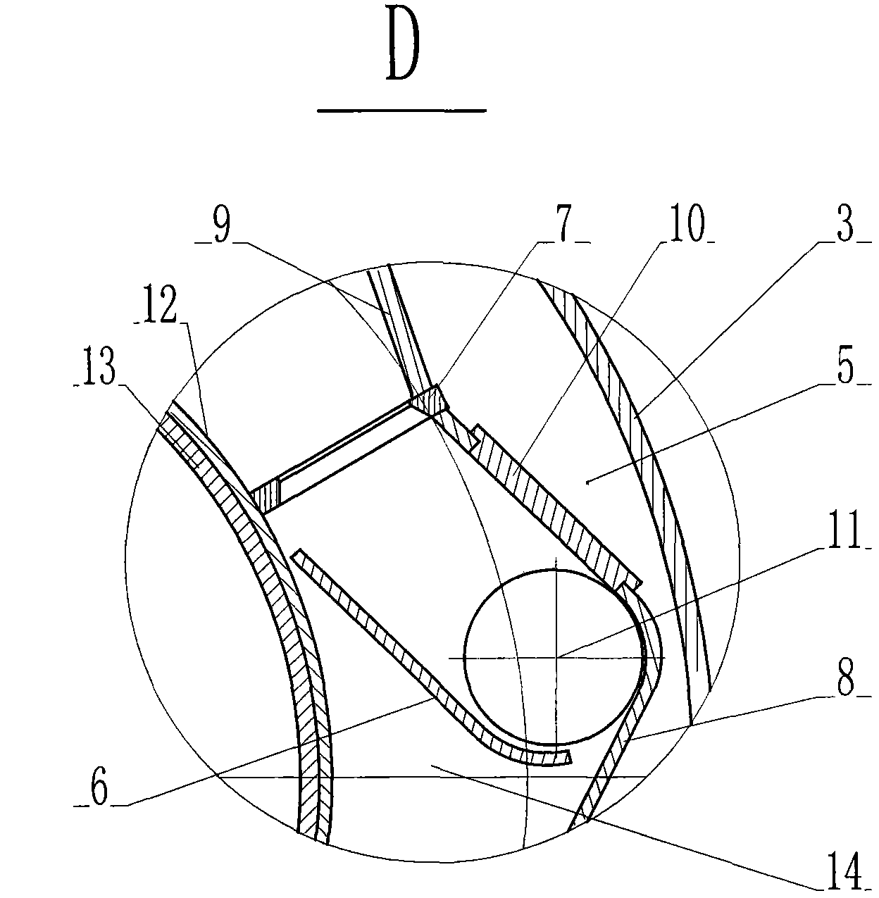 Air stopping and material guiding device for pyrolysis channel