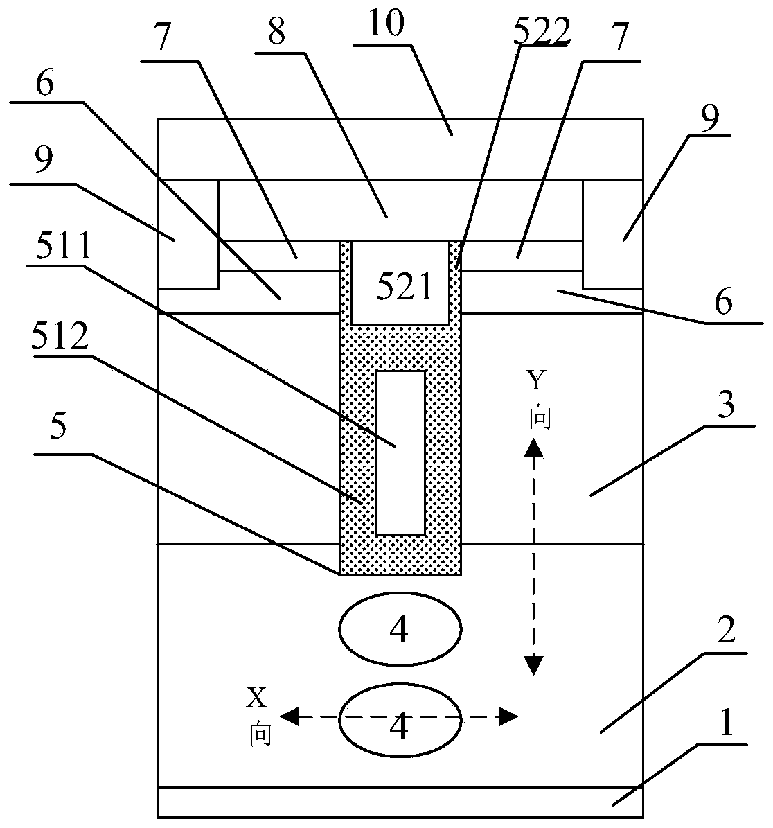High-voltage shielding gate MOSFET with floating island structure and manufacturing method