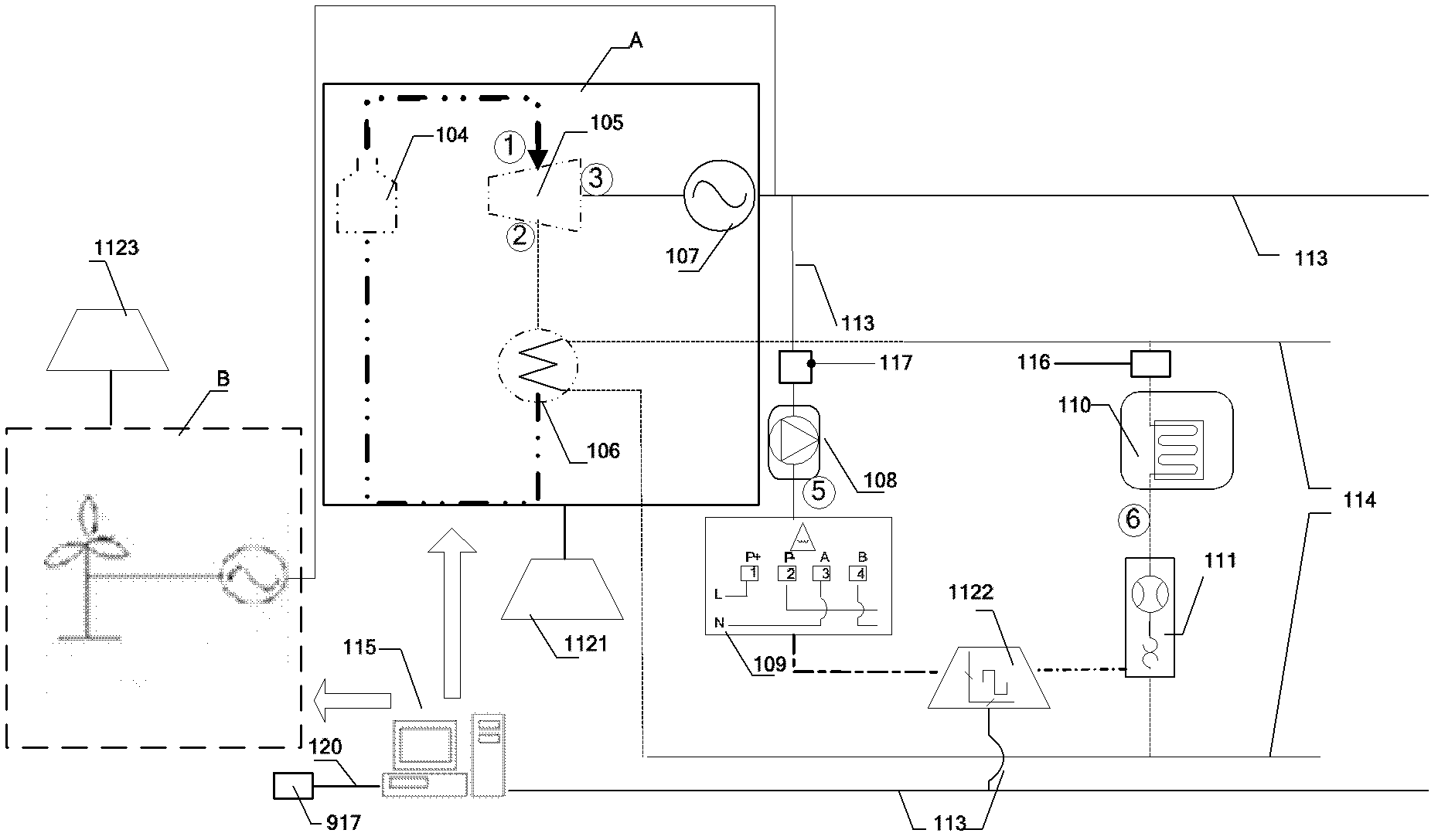 Wind power output dispatching system and method jointly controlled by cogeneration and heating load