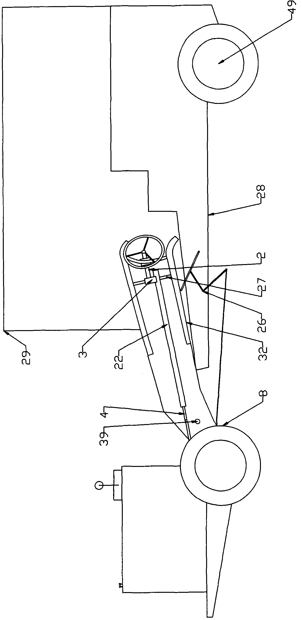 Steering wheel walking tractor