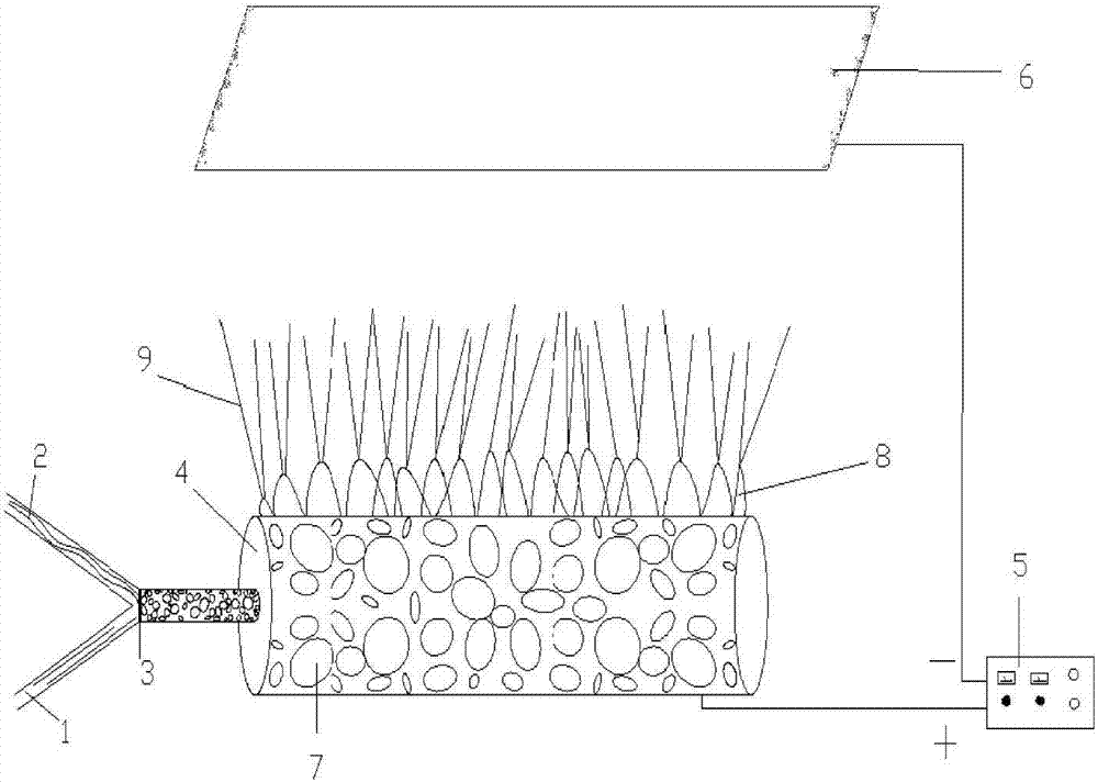 A bubble electrospinning device