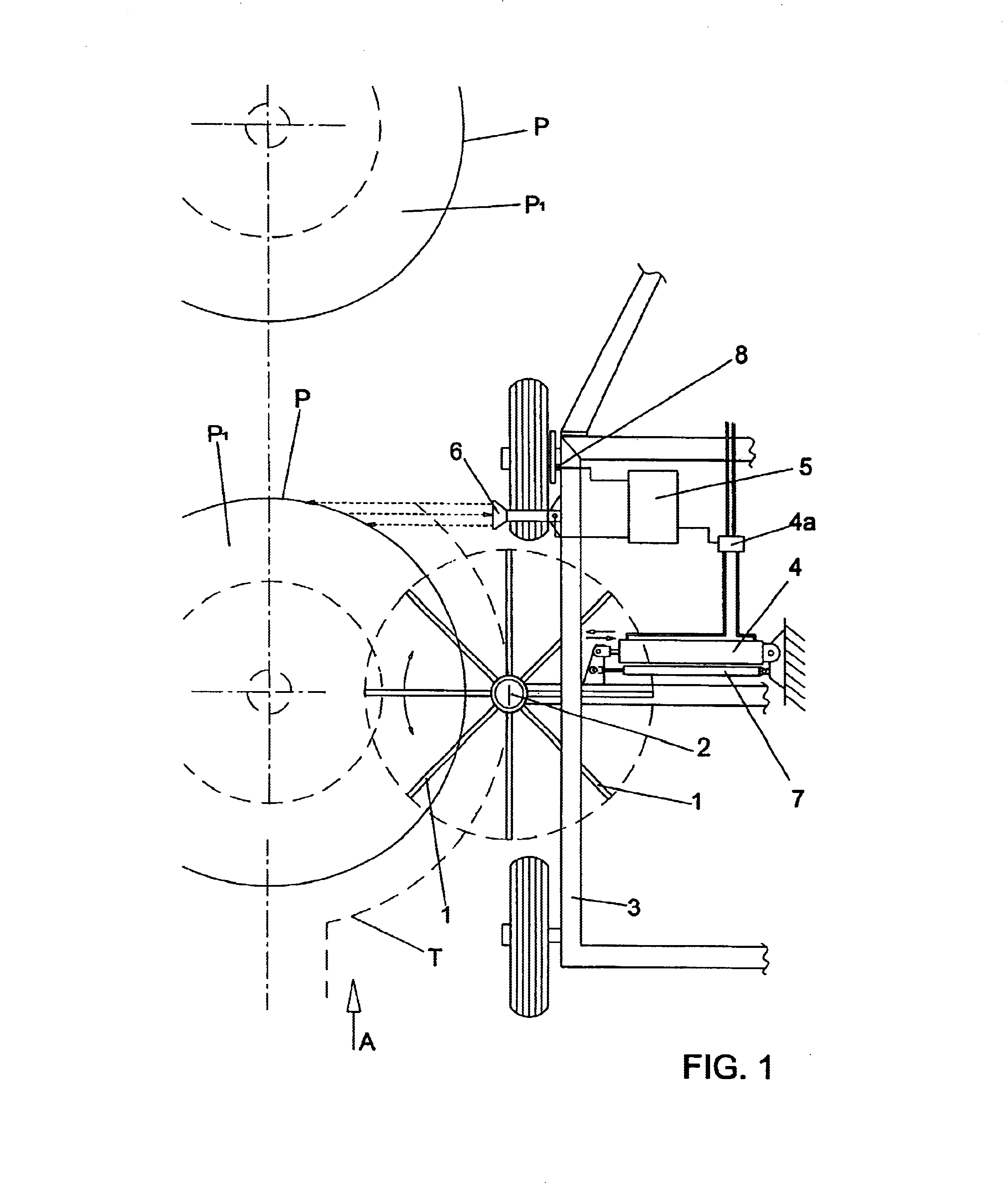 Process and device of relative positioning between agricultural machines and crops on their planting rows