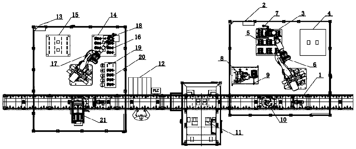 Automatic feeding assembly system for engine crankshaft and process method