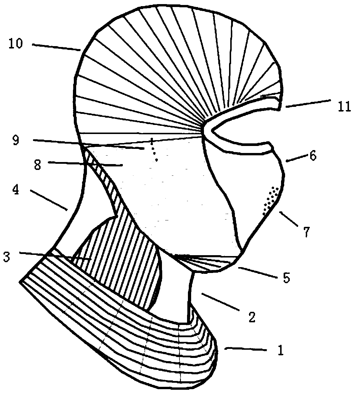 Fully-formed knitted sports face guard and knitting method thereof