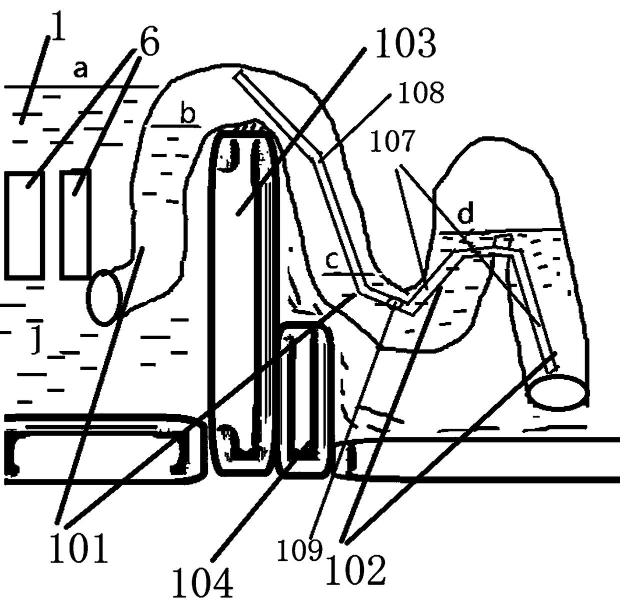 Water body biological treatment method utilizing water body siphon device