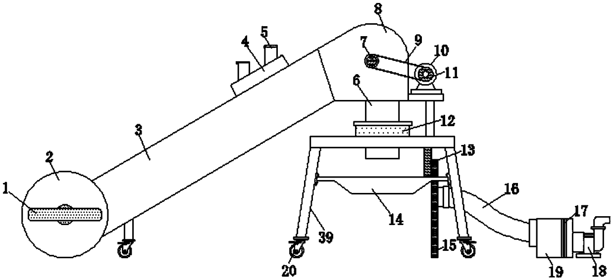 Grain scraping machine facilitating dust cleaning