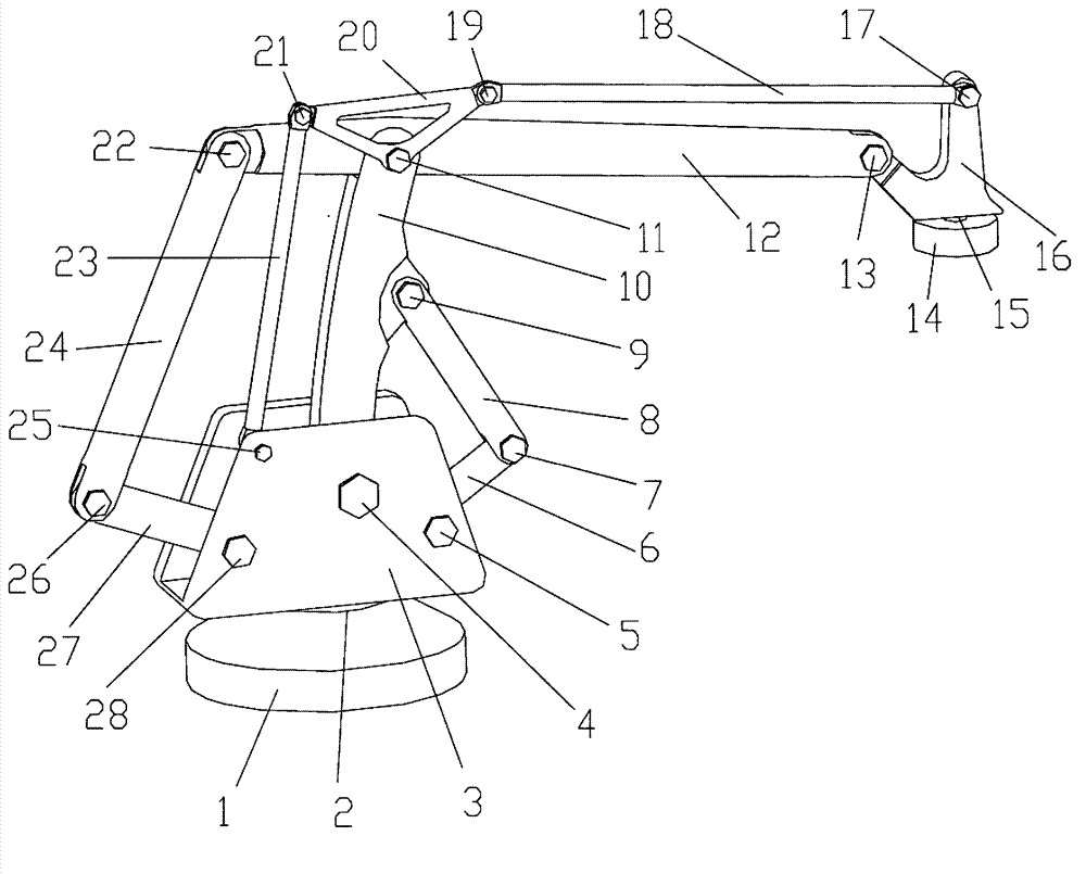 Multi-degree-of-freedom controllable mechanism type stacking robot
