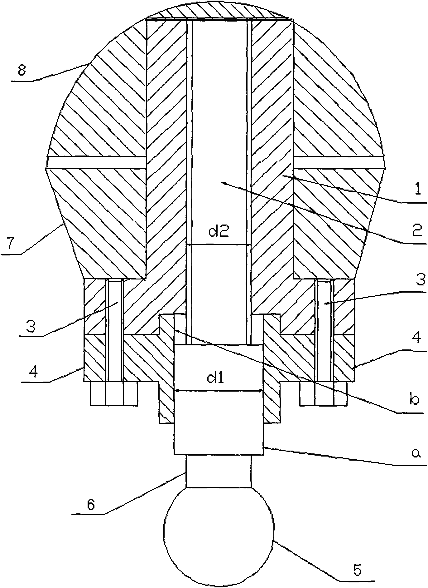 Novel device for connecting press connecting rod and ball screw rod