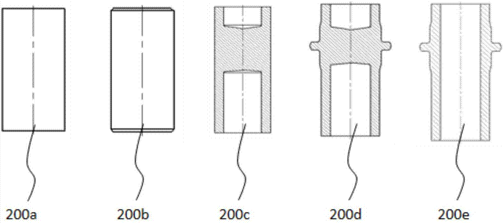 Cold forging forming process for hollow output shaft with flange edge