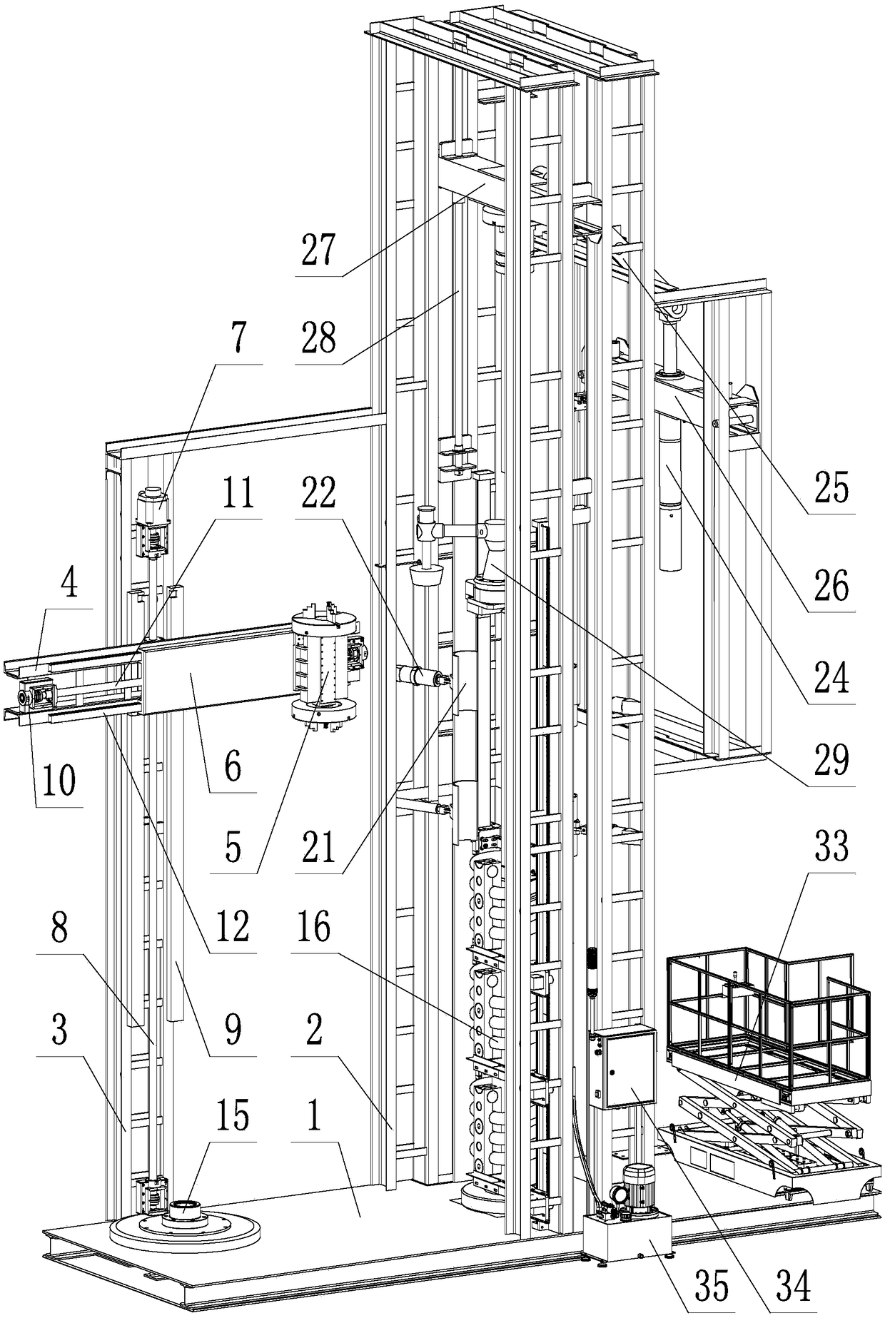 Remanufacturing repair equipment of vertical structure for stainless steel cladded vertical column