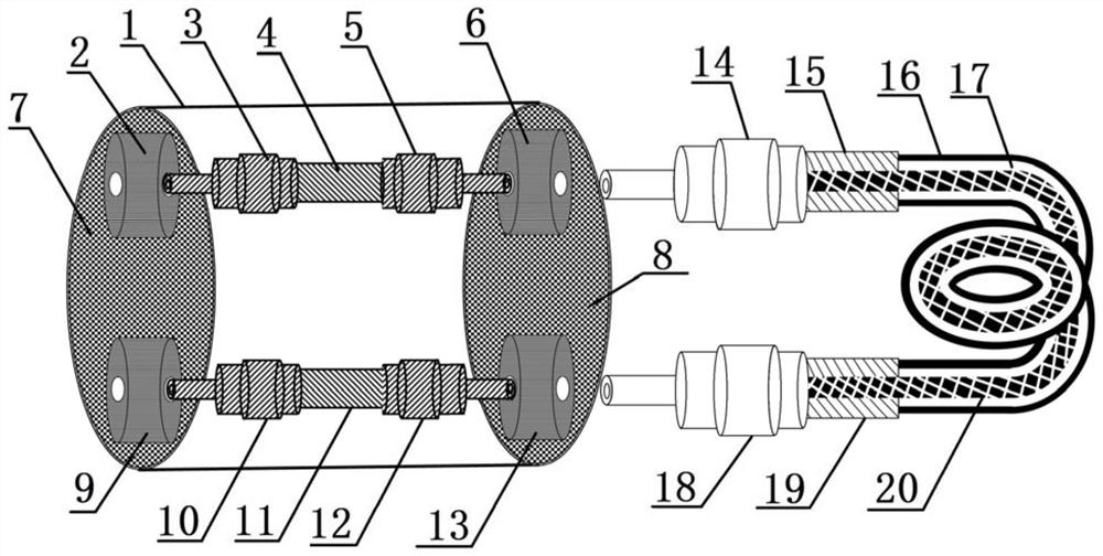 Infrared optical fiber evanescent wave sensor for online detection and preparation method of infrared optical fiber evanescent wave sensor