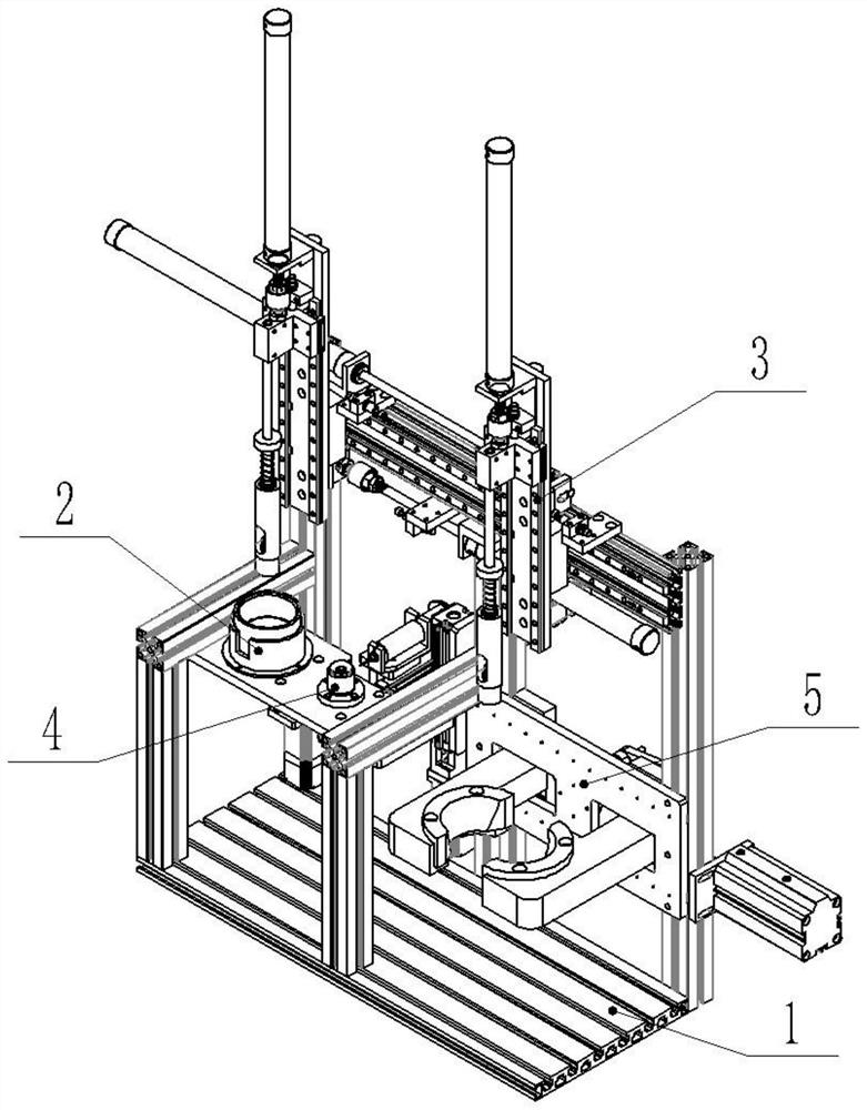 Automatic assembling device for nozzle closure of small solid rocket engine