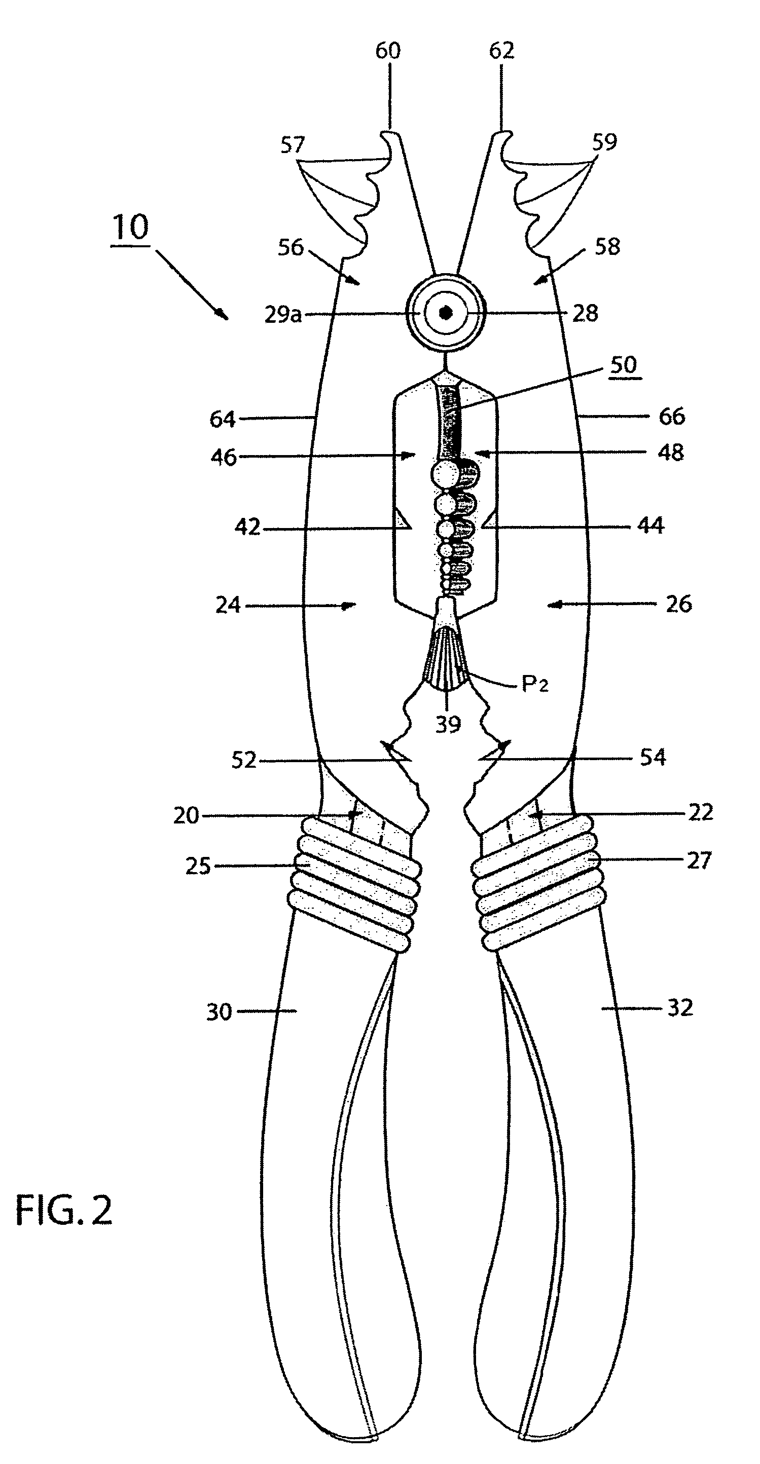 Chain pliers with wire stripper