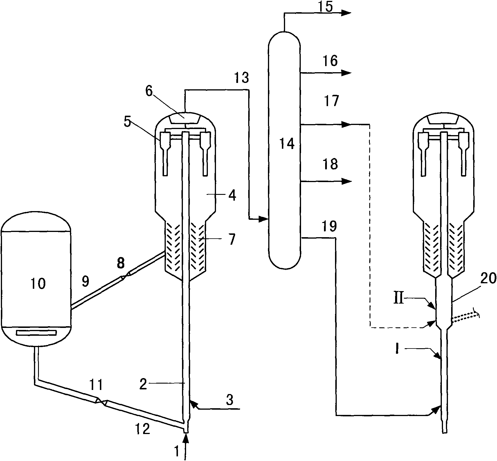 Catalytic conversion method for producing high-cetane number light diesel oil and low-olefin gasoline