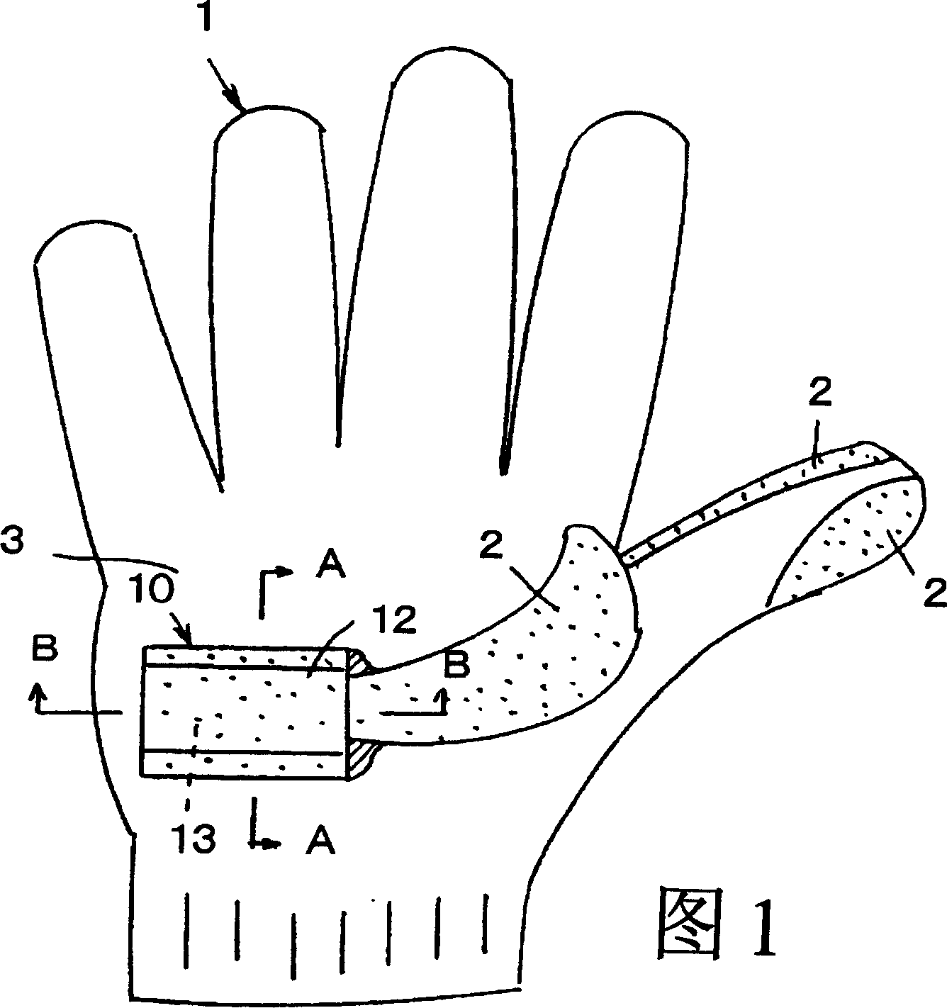 Operation gloves with reception part