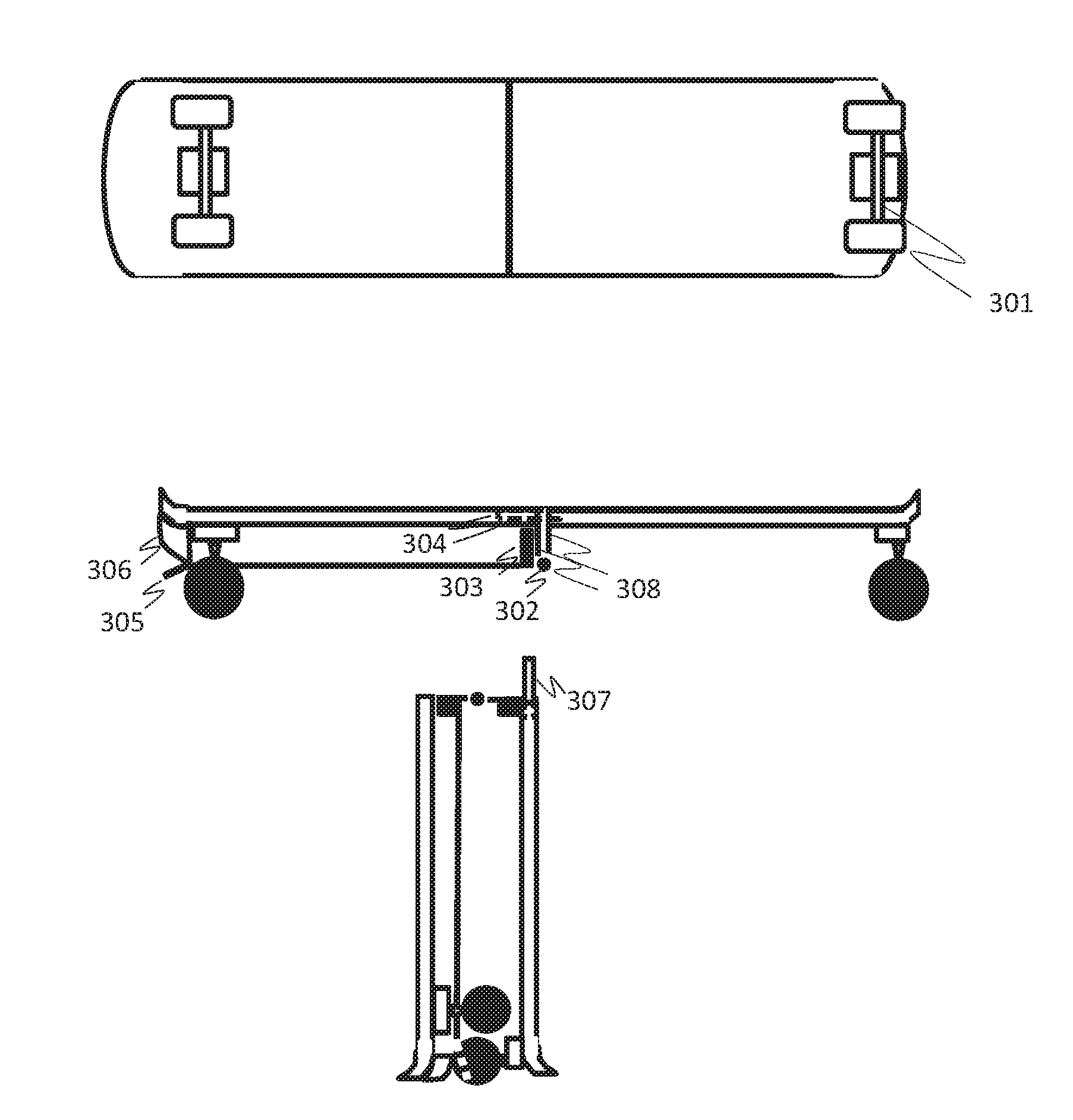 System and method for a folding skateboard with hands free folding operation