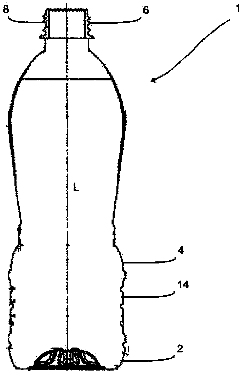 Plastic bottle with flexible base section
