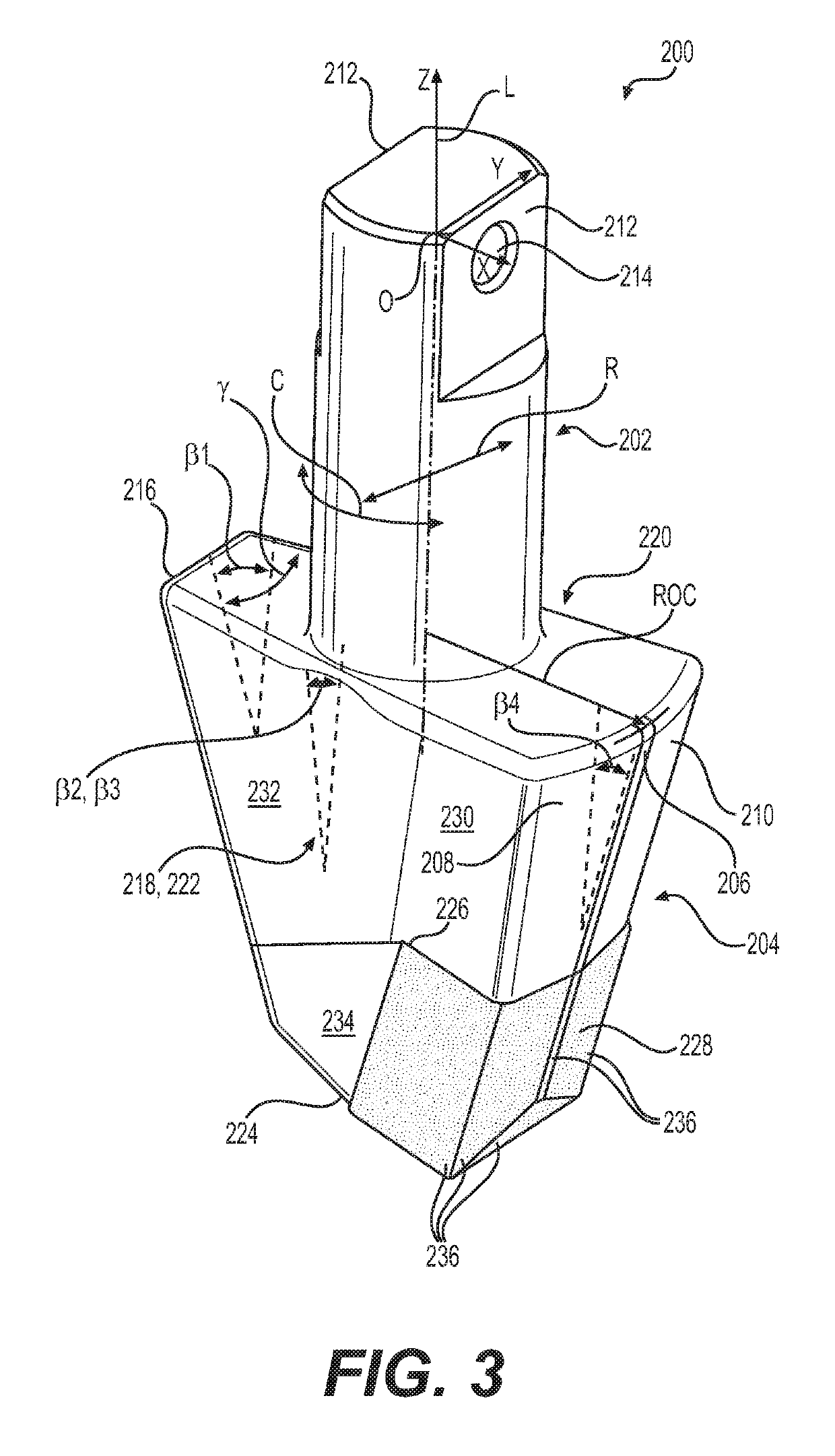 Serrated blade assembly using differently configured components