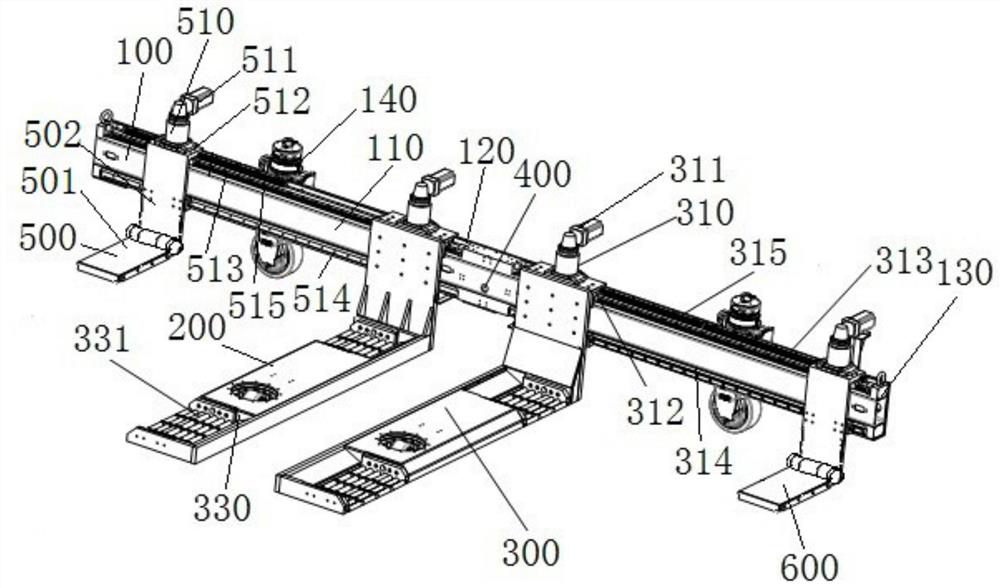 Stop-arm-foldable internal forklift parking robot control system and method