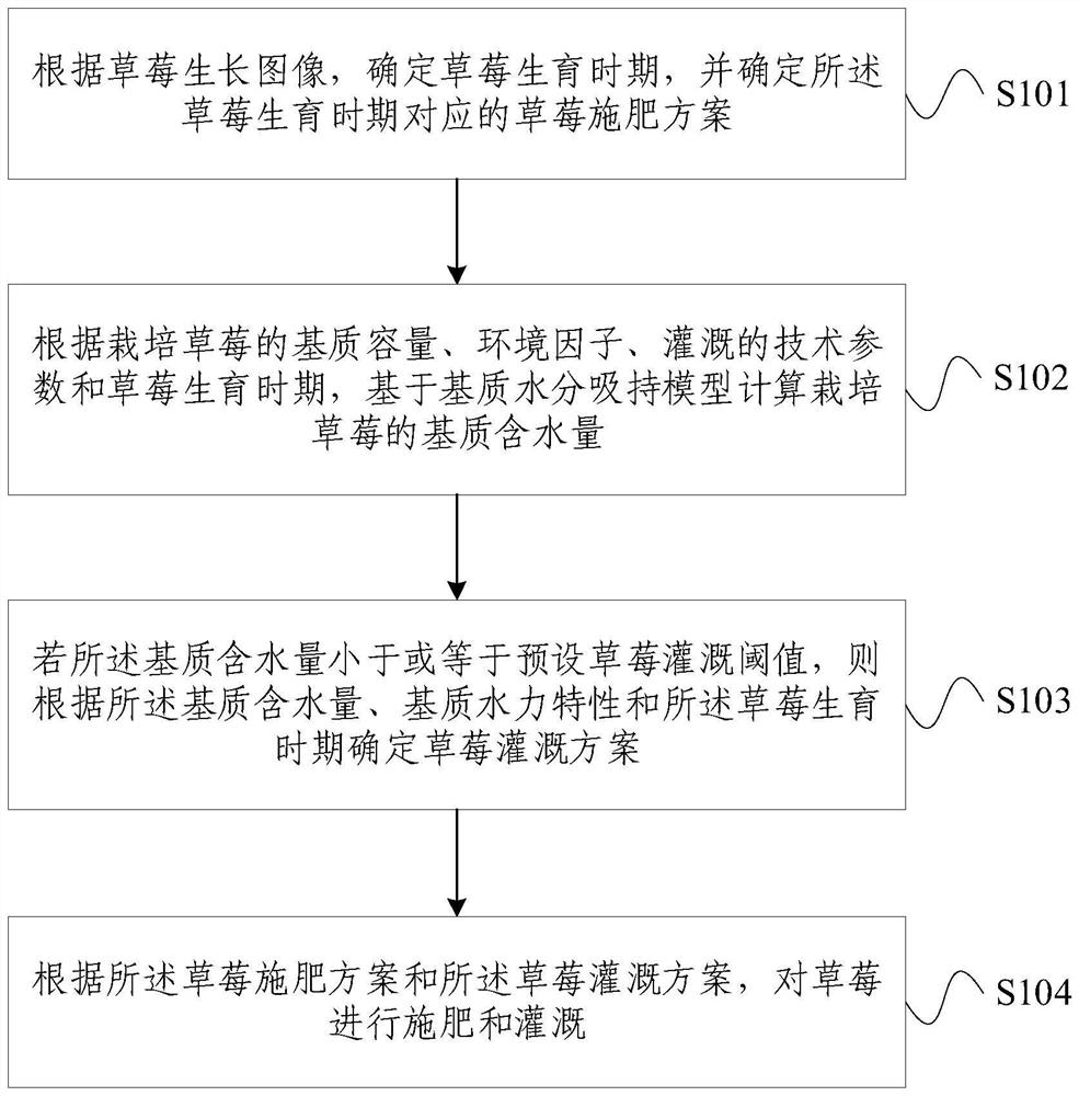 Substrate-cultured strawberry irrigation and fertilization method and system