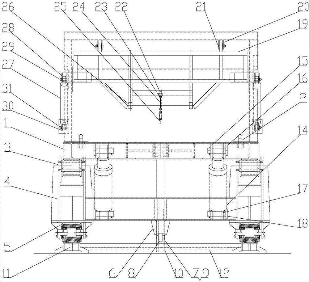 Container turnover platform capable of achieving door holding and door opening