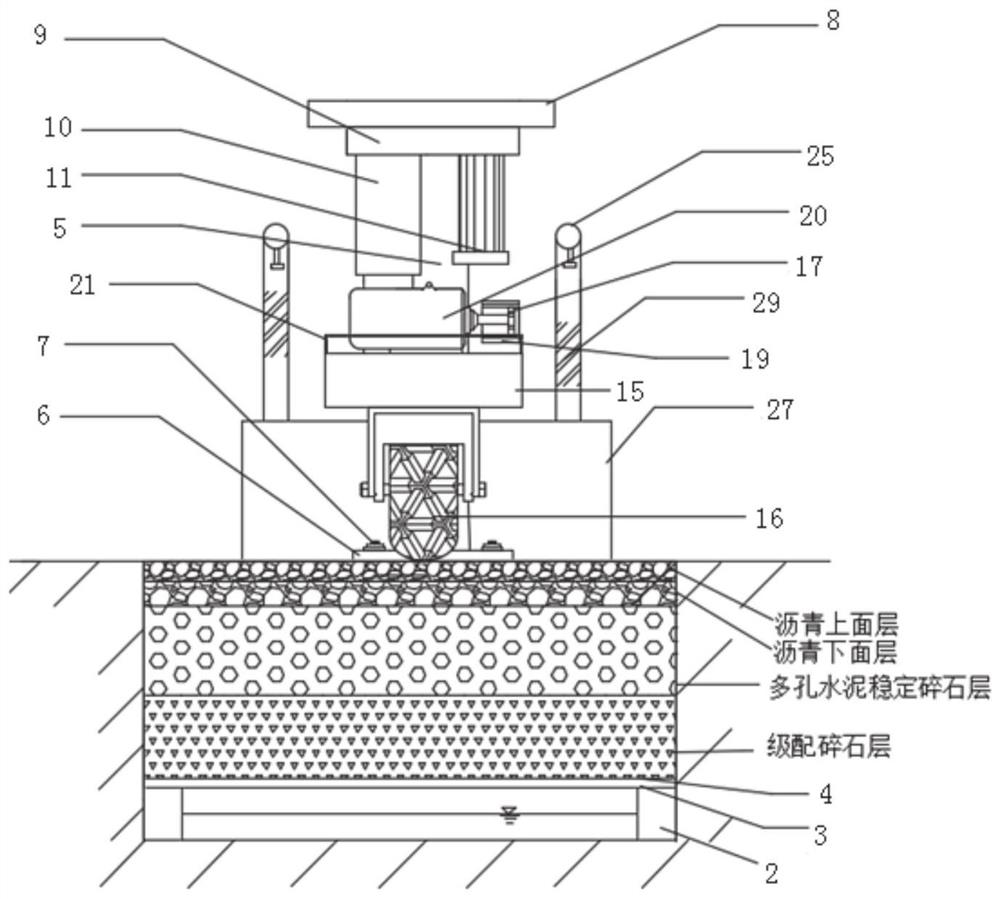 Permeable asphalt pavement permeability attenuation model test system and method