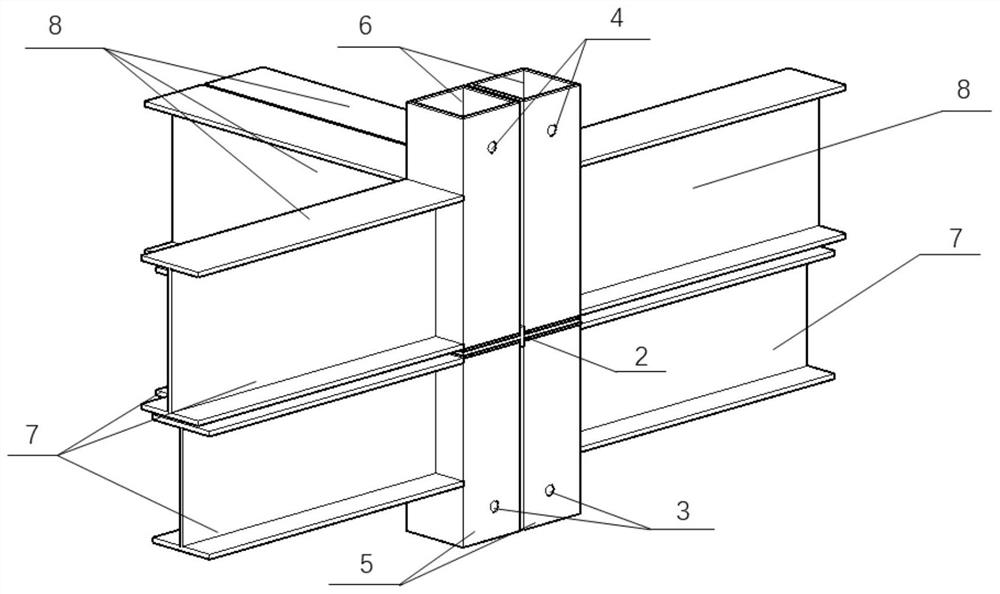 Modular steel structure connecting joint adopting grouting technology and construction method thereof