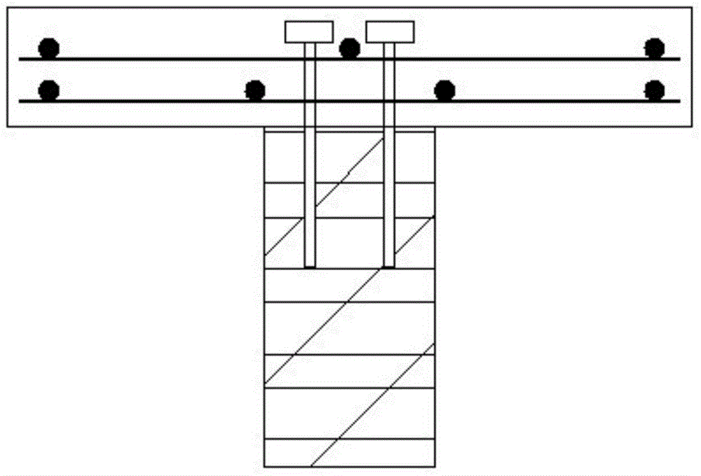 Combined beam of FRP, wood and steel reinforced concrete