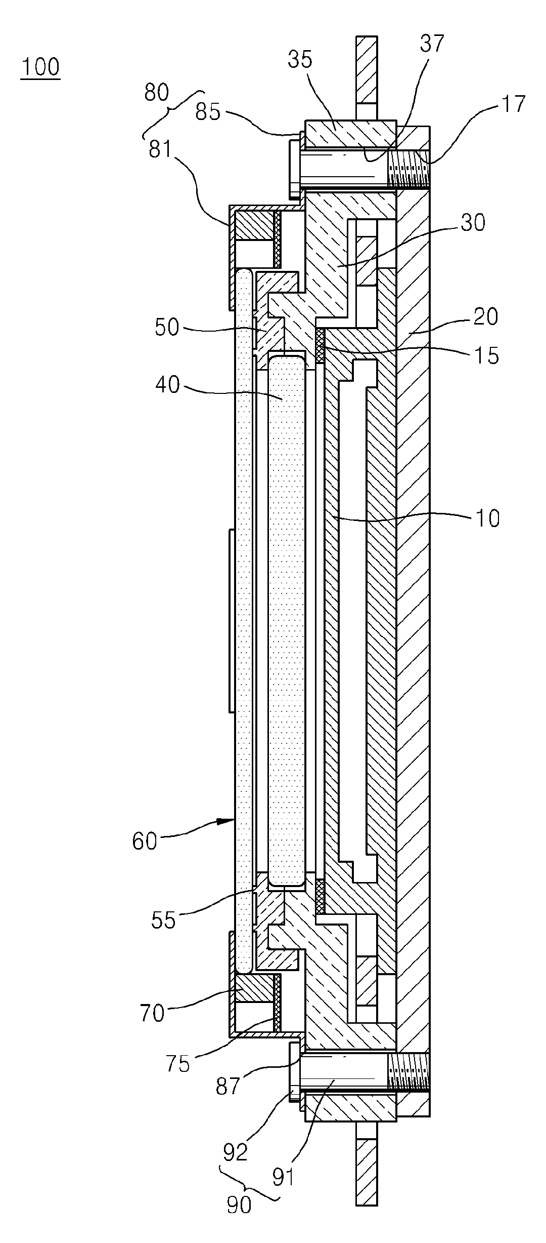 Image sensor assembly for removing dust from a surface of an image sensor