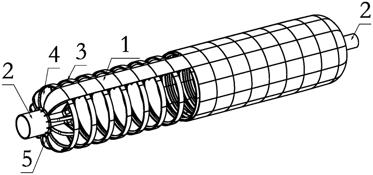 Birdcage type rocket engine shell winding and forming die and manufacturing method thereof