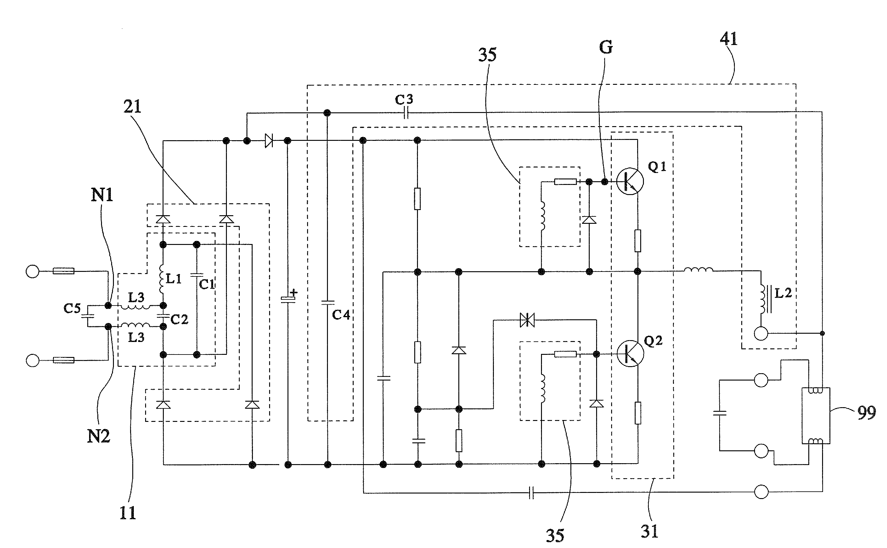 Electric discharge light-regulation matching circuit