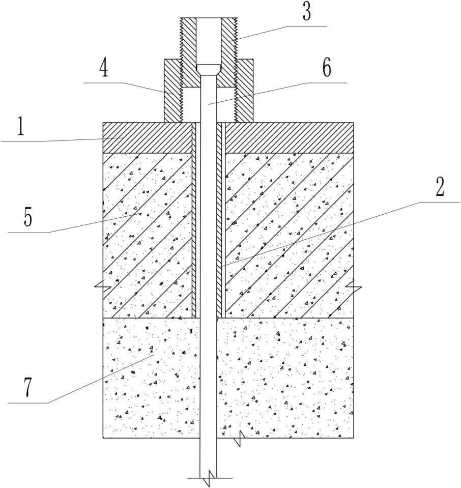 Stress application device for reconstructing prestress after pile breaking of prestressed concrete pipe pile and construction method of stress application device